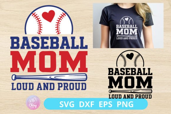 Baseball Mom SVG, Loud and Proud Quote for Graphics & Crafts