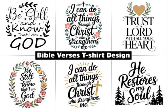 Bible Verses Typography T-shirt Design for Graphics and Crafts