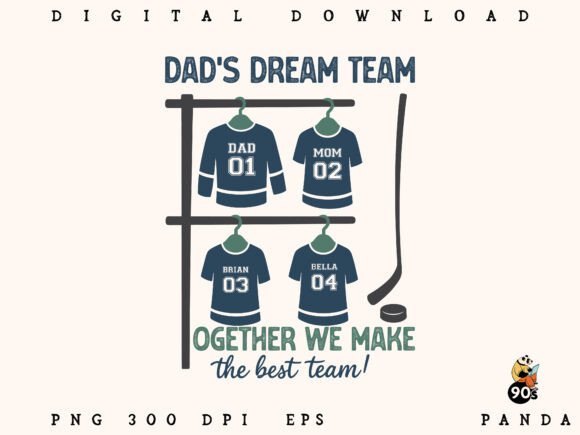Dad's Dream Team Eps Png Design for Crafts and Graphics