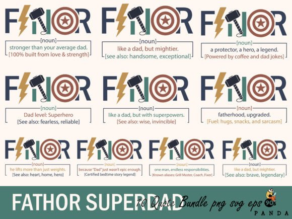 FATHOR Superdad Quote Bundle for Crafts and Graphics