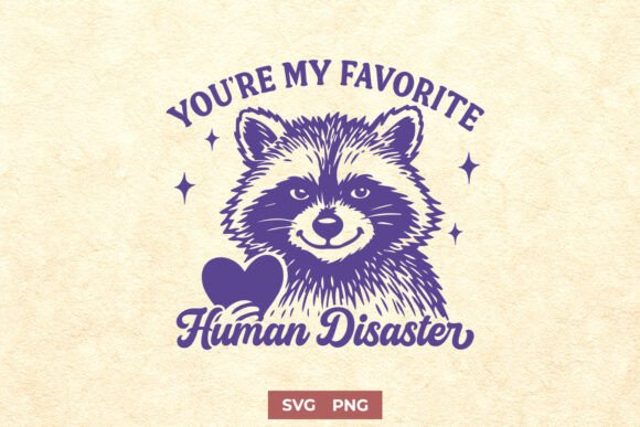 Funny Raccoon SVG PNG Human Disaster Review