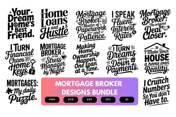 Mortgage Broker SVG Bundle for Graphics and Crafts