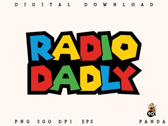 Radio Dadly Retro PNG Design Set for Graphics and Crafts