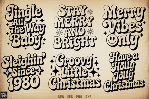 Retro Christmas Quotes SVG