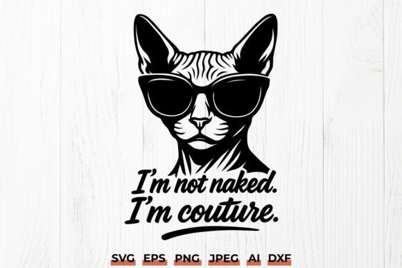 Sassy Sphynx Cat SVG Hairless Cat PNG for Crafts and Graphics