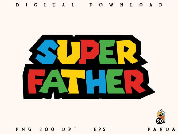 Super Father PNG EPS Clipart Set for Graphics & Crafts